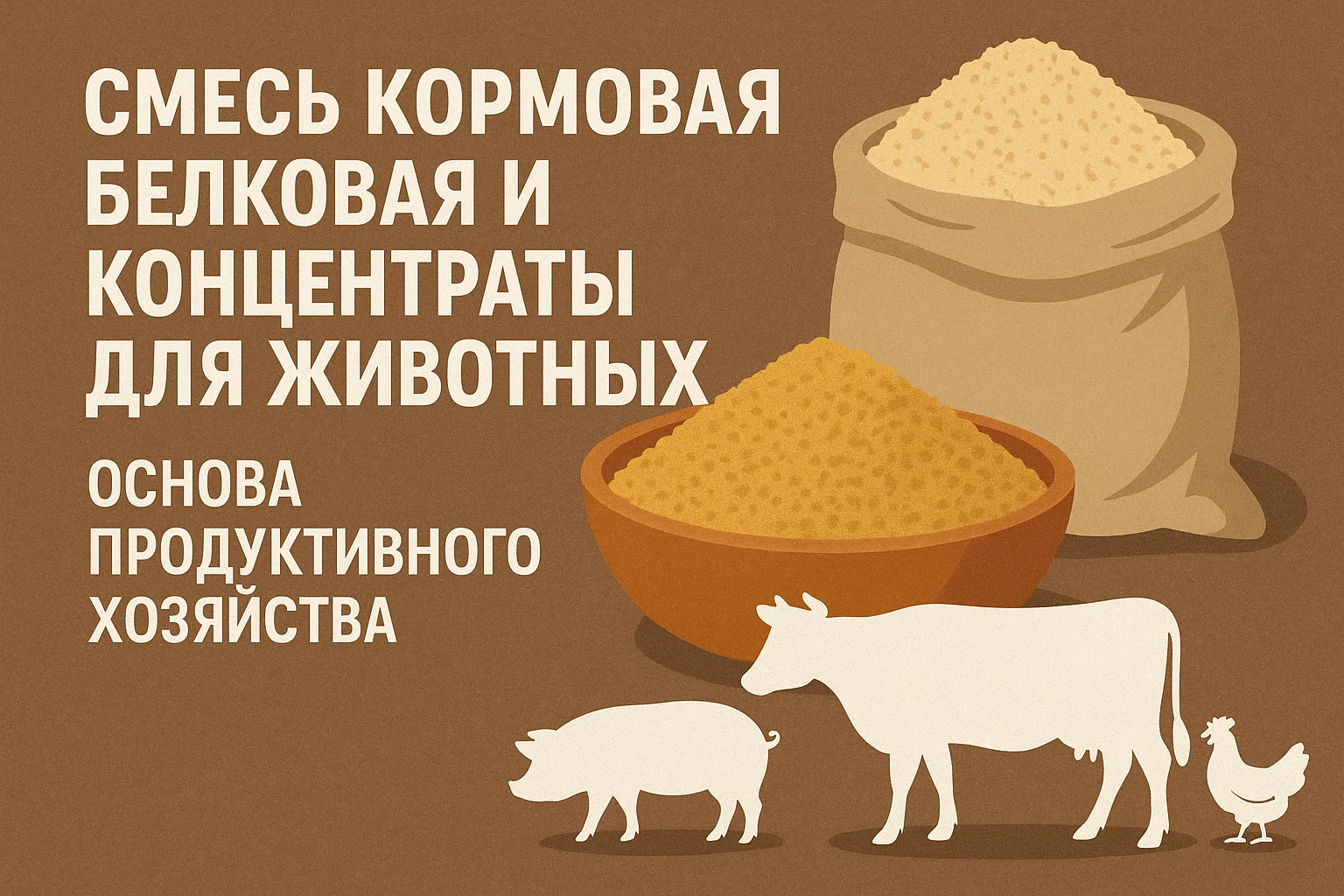 Смесь кормовая белковая и концентраты для животных